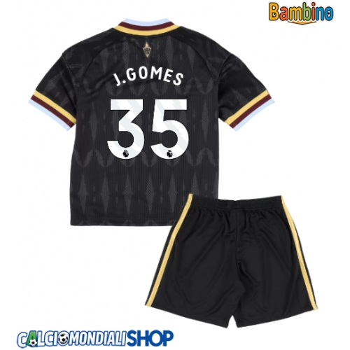 Maglie da calcio Aston Villa Joao Gomes #35 Seconda Maglia Bambino 2026-27 Manica Corta + Pantaloni corti)